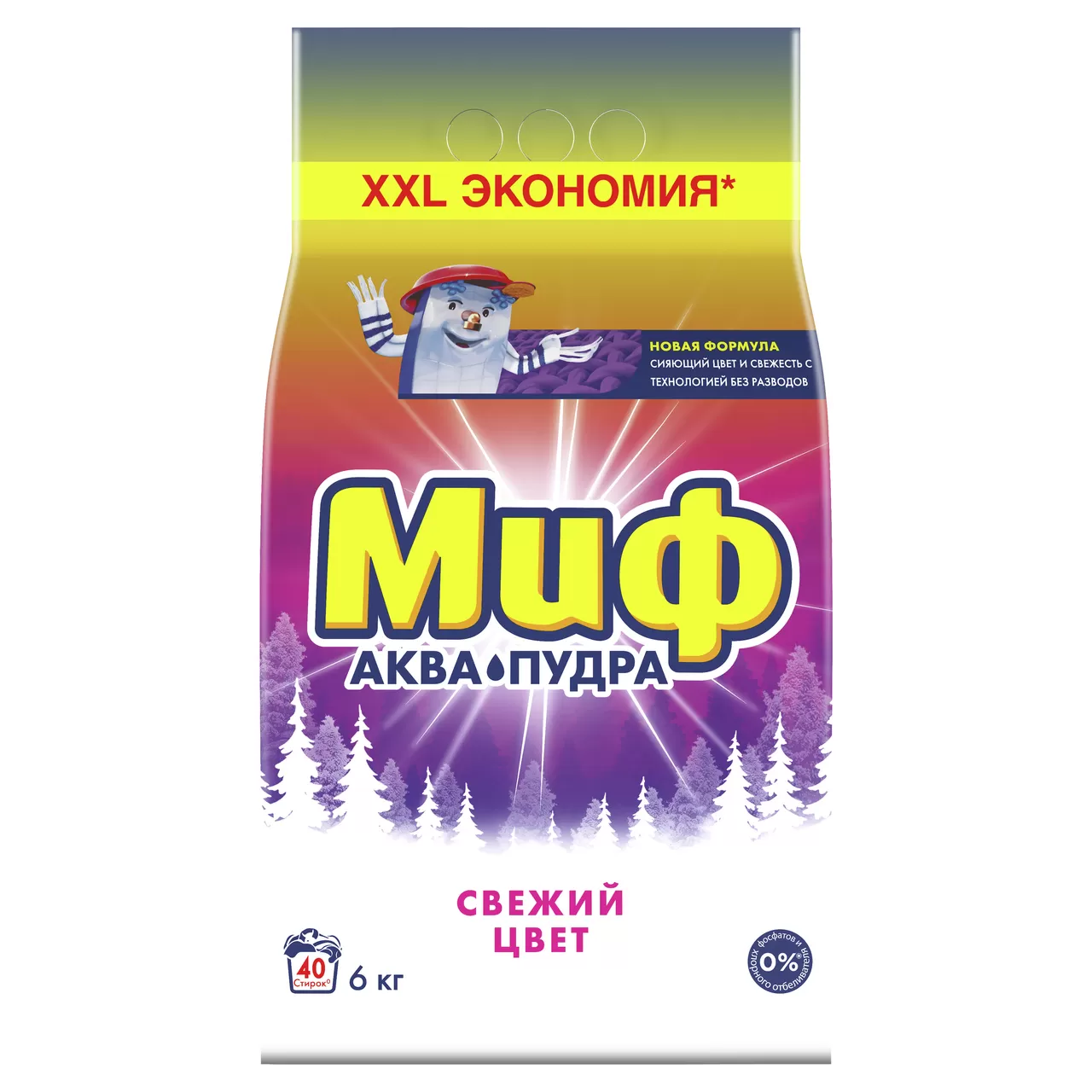 Стиральный порошок Миф 6кг для цветного брак (порван пакет)