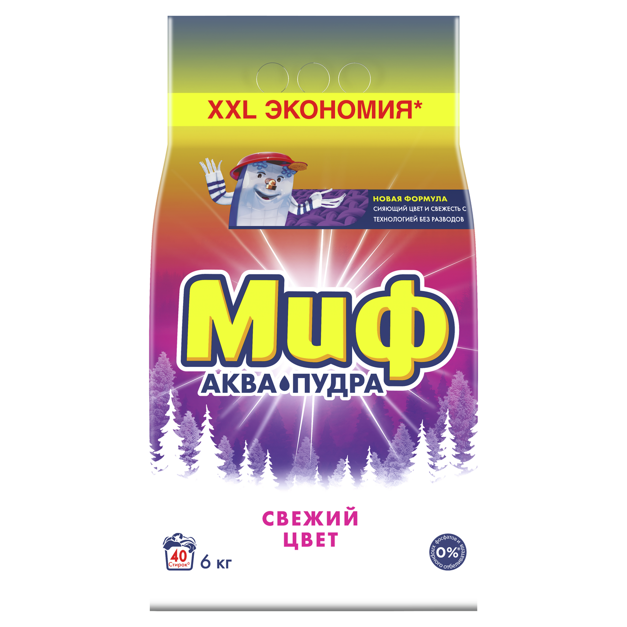 Стиральный порошок Миф 6кг для цветного брак (порван пакет)