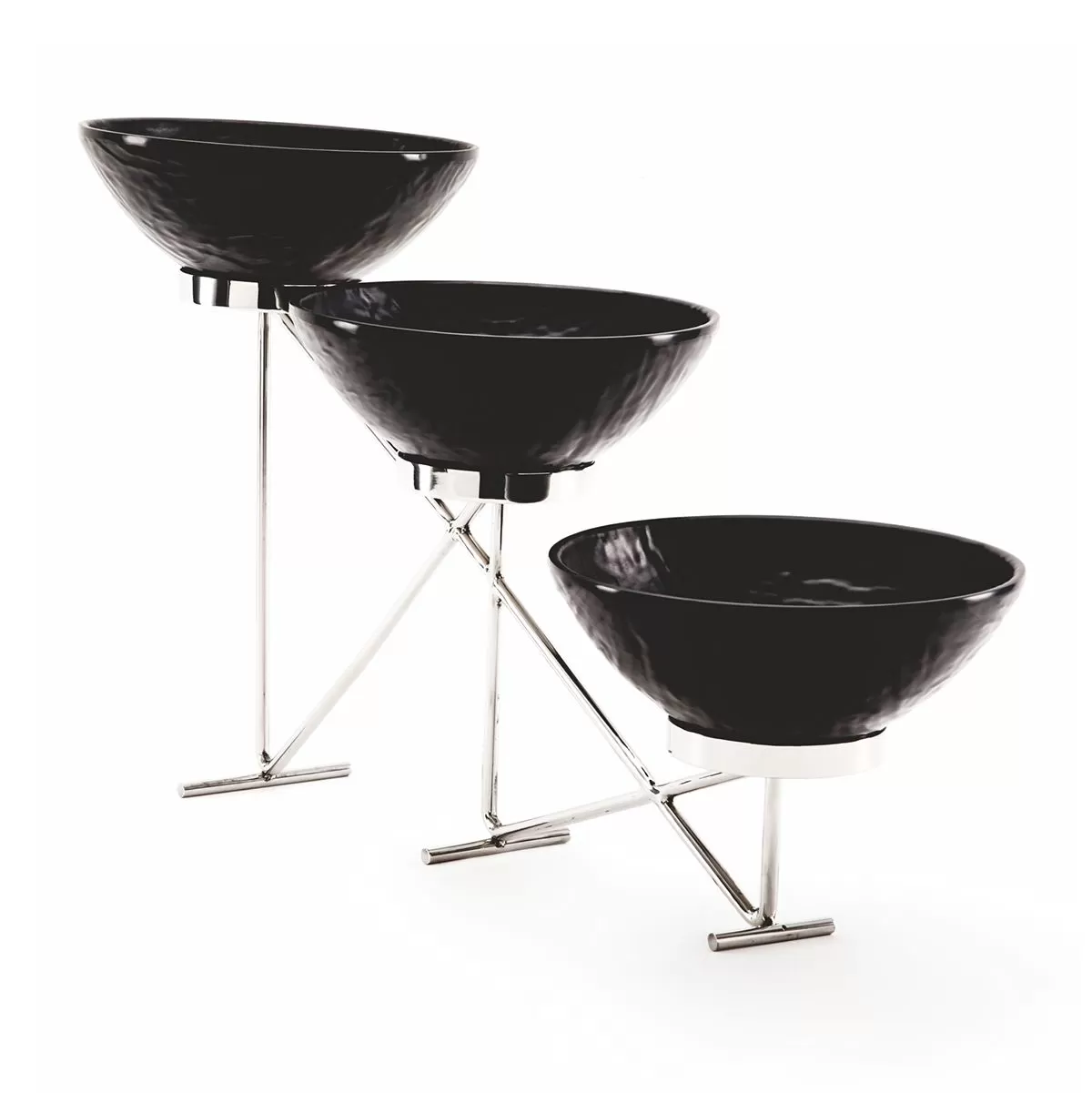 Стойка металлическая для выкладки + три салатника ( 1.1k), 65*12*33 см,  P.L.—Hotelware