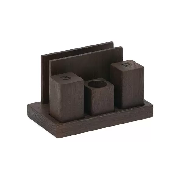 Набор для специй и салфеток дуб, коричневый 17х10 см