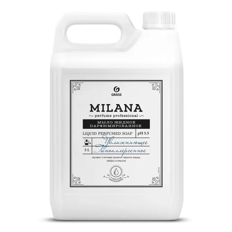 Мыло жидкое парфюмированное Milana Perfume Professional (канистра 5кг) с маслом макадамии