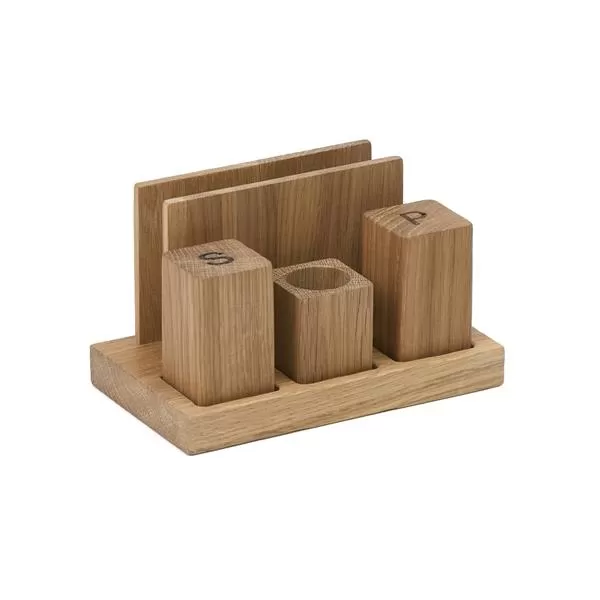 Набор для специй и салфеток дуб выбеленный 17х10 см