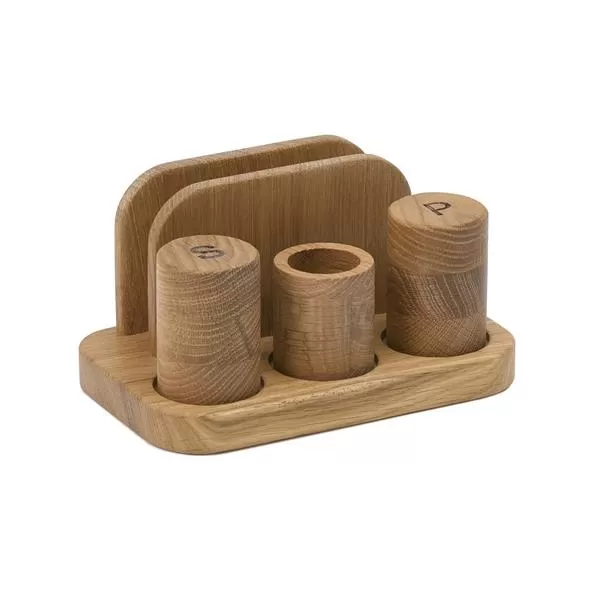 Набор для специй и салфеток дуб выбеленный 19,5х12 см