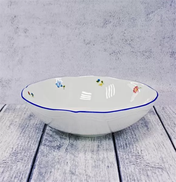 Салатник 1,9 л, d 26 см h 7,5 см, фарфор, Grazia с деколью Цветы