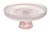 Блюдо на ножке d 28 см h 13 см, стекло, цвет / декор бело-розовый, Asos