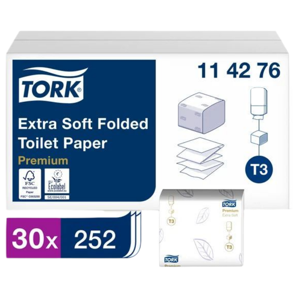 Туалетная бумага листовая мягкая 252 л Tork /30шт/кор