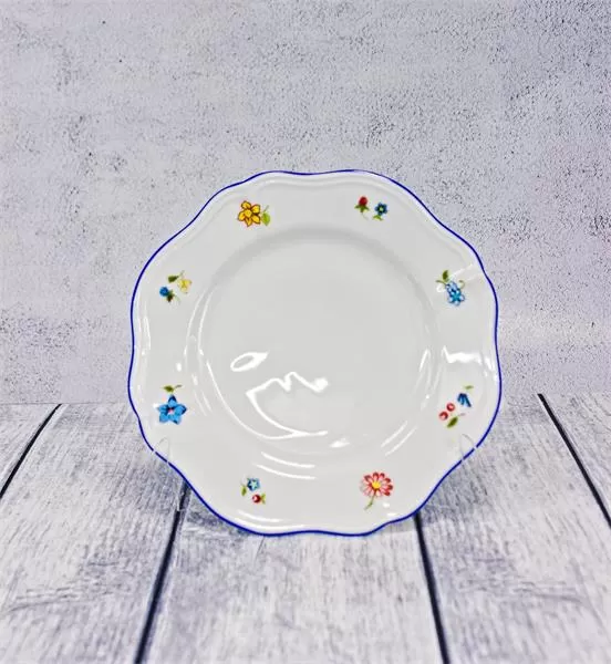 Тарелка мелкая d 21 см h 2 см, фарфор, Grazia с деколью Цветы