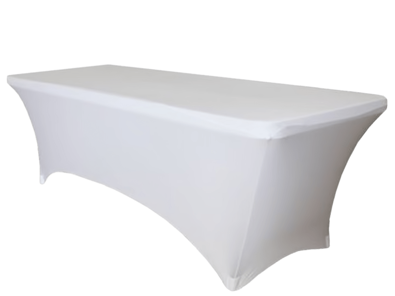 Чехол на фуршетный стол 180/90 в пол белый Спандекс