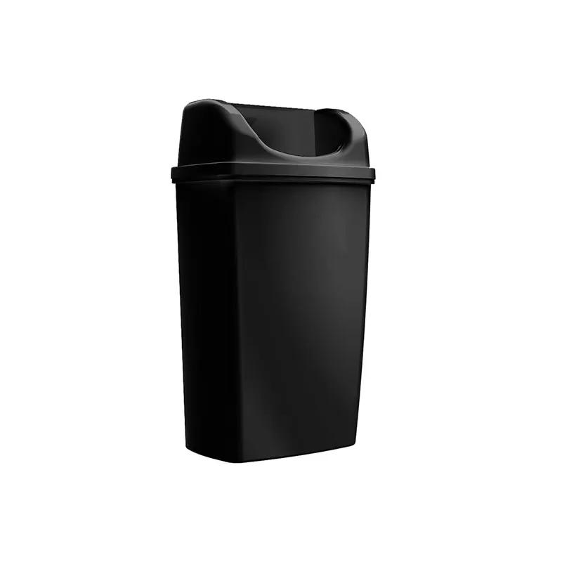 Корзина для мусора пластиковая, подвесная, подвесная, с консусным отверстием, черная, 50 л