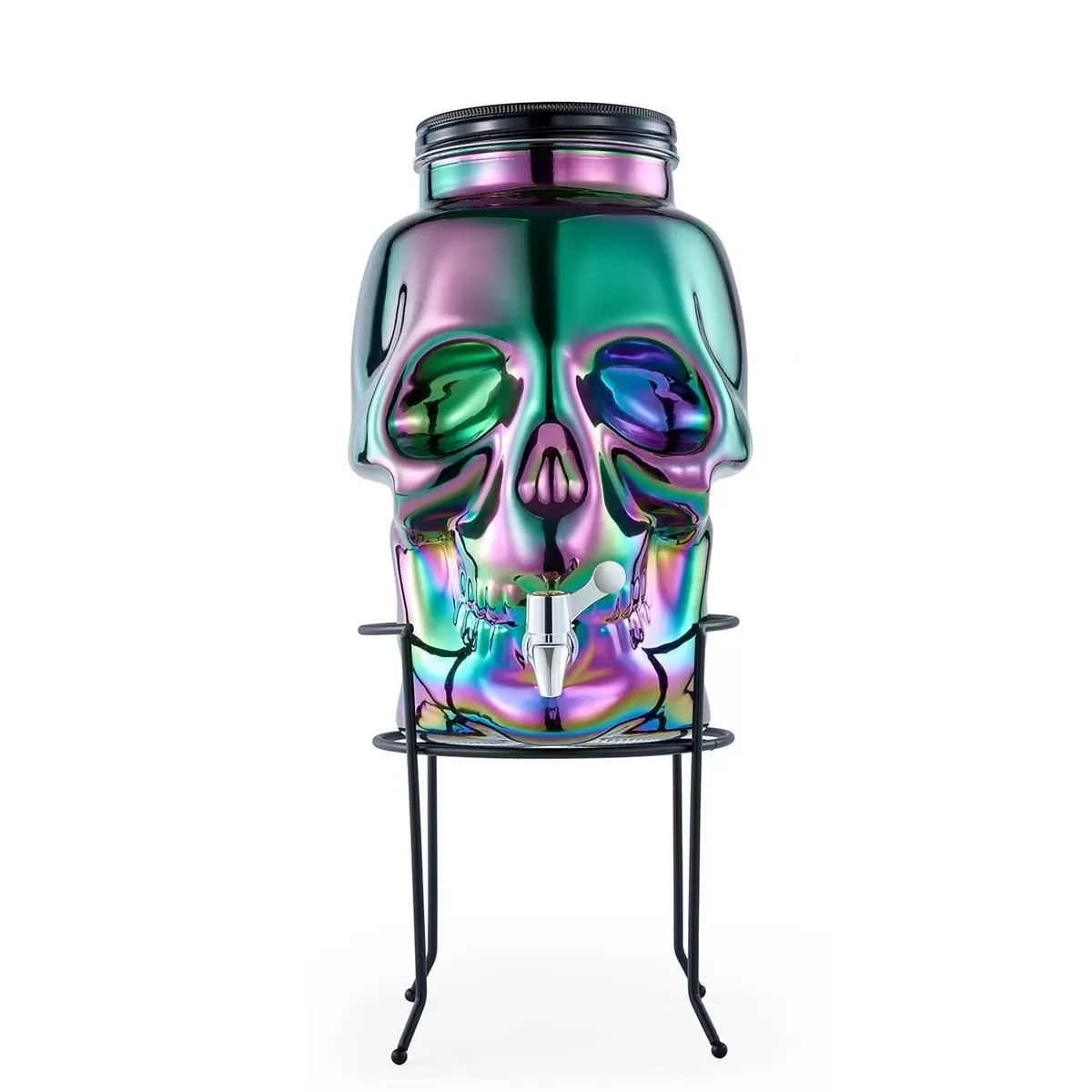 Диспенсер для напитков "Череп",стеклянный с краном, 8 л, P.L. — Barbossa