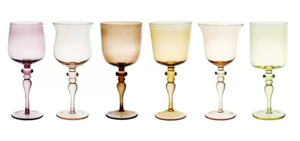 Набор бокалов разной формы (6 шт) H 20 см, цвет Nuance Ambra/Rosa, стекло, DISEGUALE