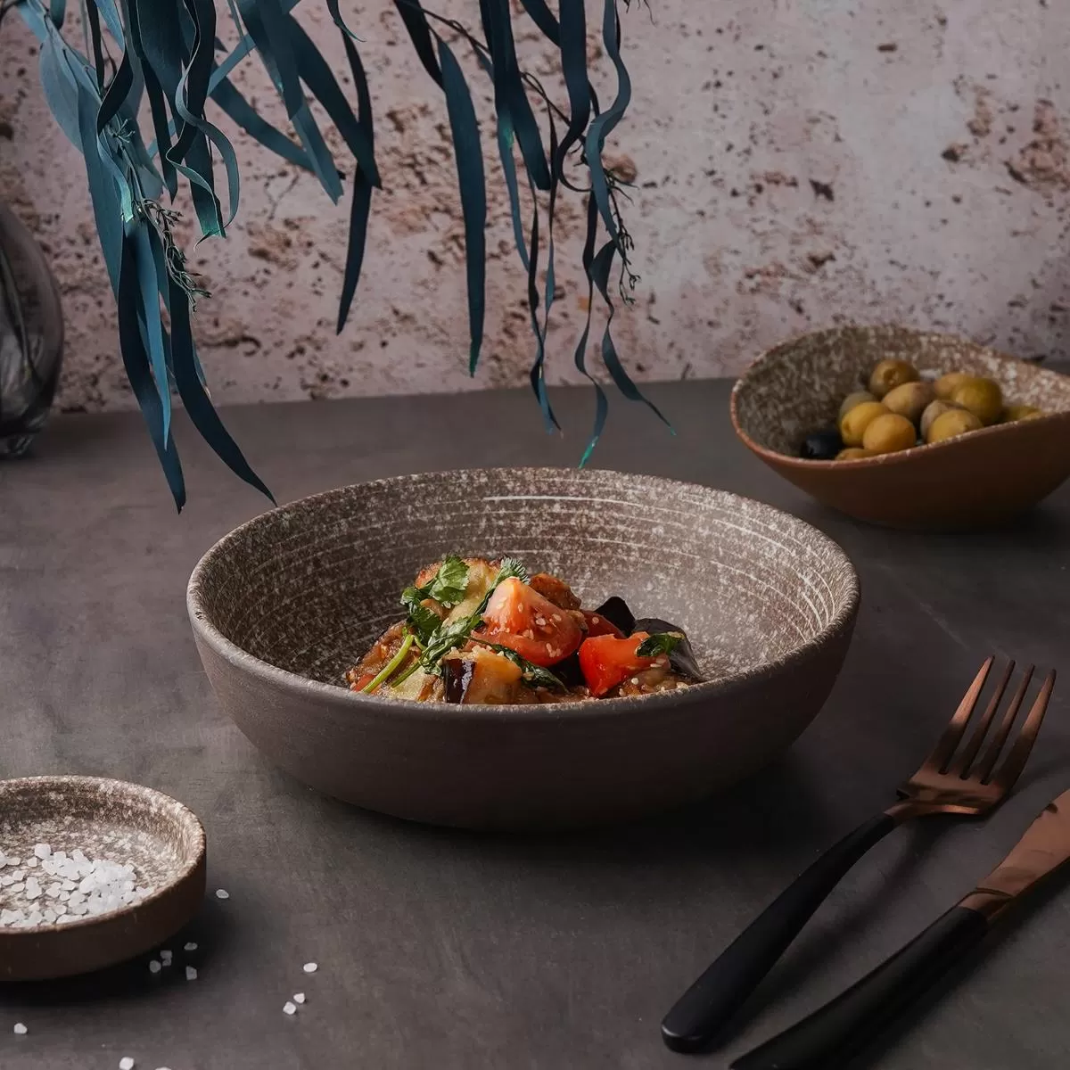 Салатник 20*4,5 см, 1л, Brown Taiga Untouched, P.L. Proff Cuisine