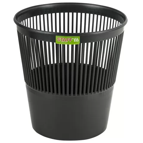 Корзина для бумаг STAFF «Basic» ЭКОНОМ, сетчатая, 9 л, черная