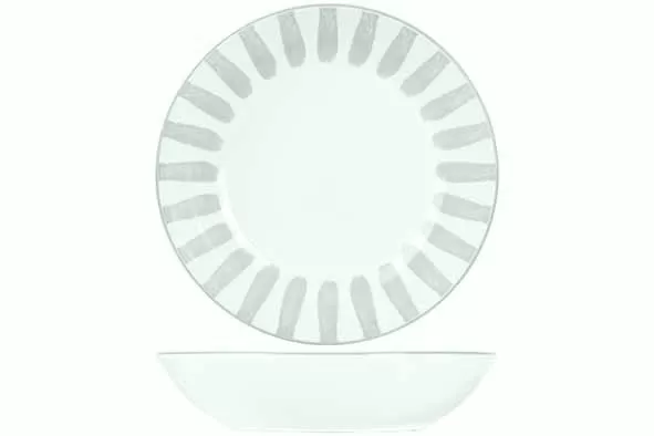 Тарелка суповая d 20 см, цвет белый / зеленый