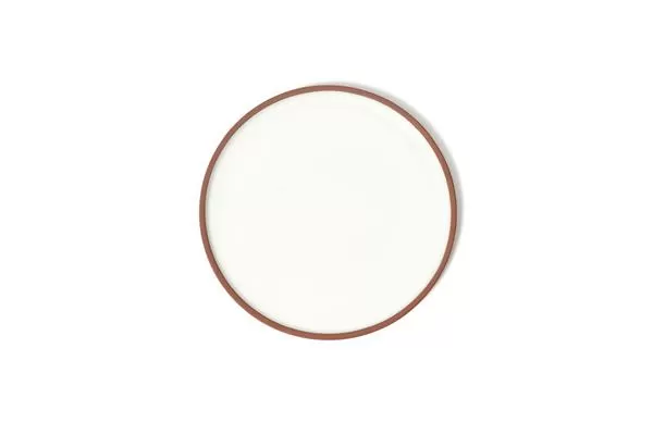 Тарелка мелкая d 23,5 см h 1,5 см, керамика, цвет терракотовый / белый, Terra