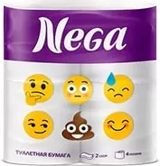 Туал.бумага 2-х сл.4шт/уп бел.НЕГА Смайл/12