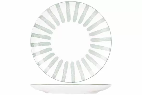 Тарелка мелкая d 26,7 см, цвет белый / зеленый