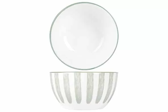 Салатник d 11,5 см h 6,1 см, цвет белый / зеленый