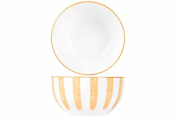 Салатник d 14,3 см h 7,2 см, цвет белый / оранжевый