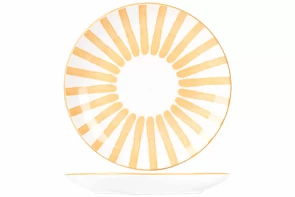 Тарелка мелкая d 20,5 см, цвет белый / оранжевый
