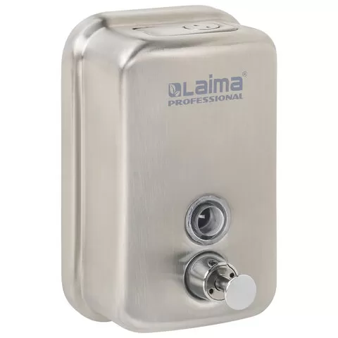 Диспенсер для жидкого мыла ЛАЙМА PROFESSIONAL , 0,5 л, нержавеющая сталь, матов