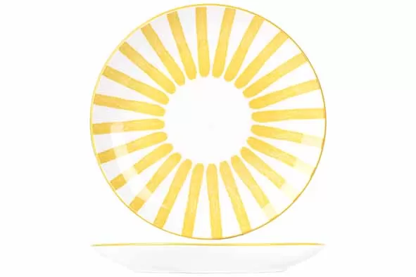 Тарелка мелкая d 20,5 см, цвет белый / желтый