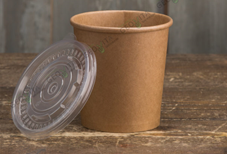 Супница бум. 450 мл крафт + КРЫШКА ПП (аналог eco soup 16c econom) 50/500