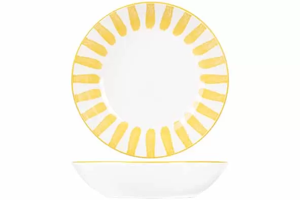 Тарелка суповая d 20 см, цвет белый / желтый