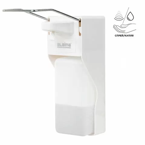 Дозатор локтевой для антисептика и мыла УНИВЕРСАЛЬНЫЙ, с еврофлаконом 1 л, LAIMA, ABS-пластик