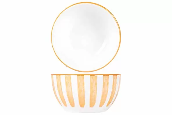 Салатник d 11,5 см h 6,1 см, цвет белый / оранжевый