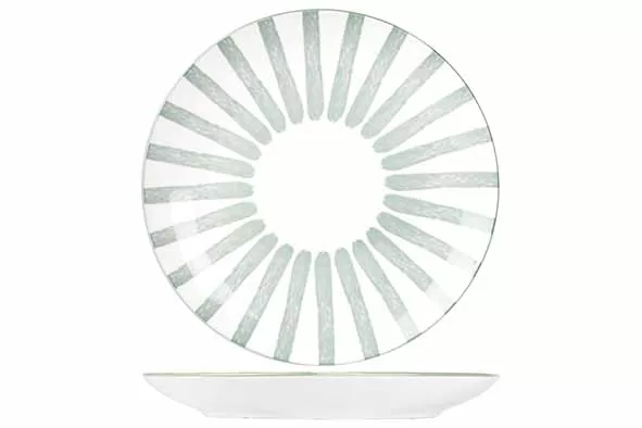 Тарелка мелкая d 20,5 см, цвет белый / зеленый
