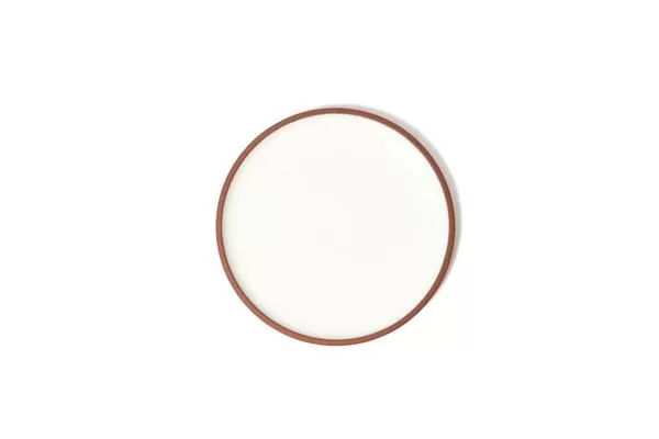 Тарелка мелкая d 21 см h 1,5 см, керамика, цвет терракотовый / белый, Terra