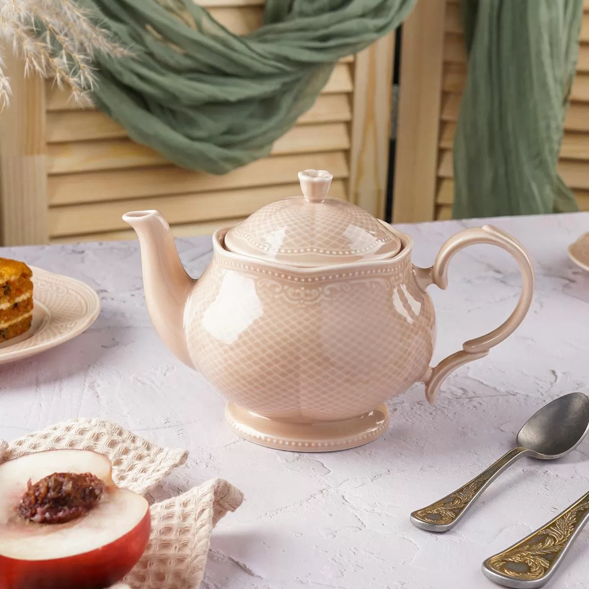 Чайник 500 мл, фарфор,серия "Aristocrat-Peach Tea", Noble