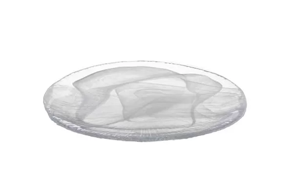 Блюдо овальное 25×38 см h3 см, стекло, цвет / декор белый, Focus