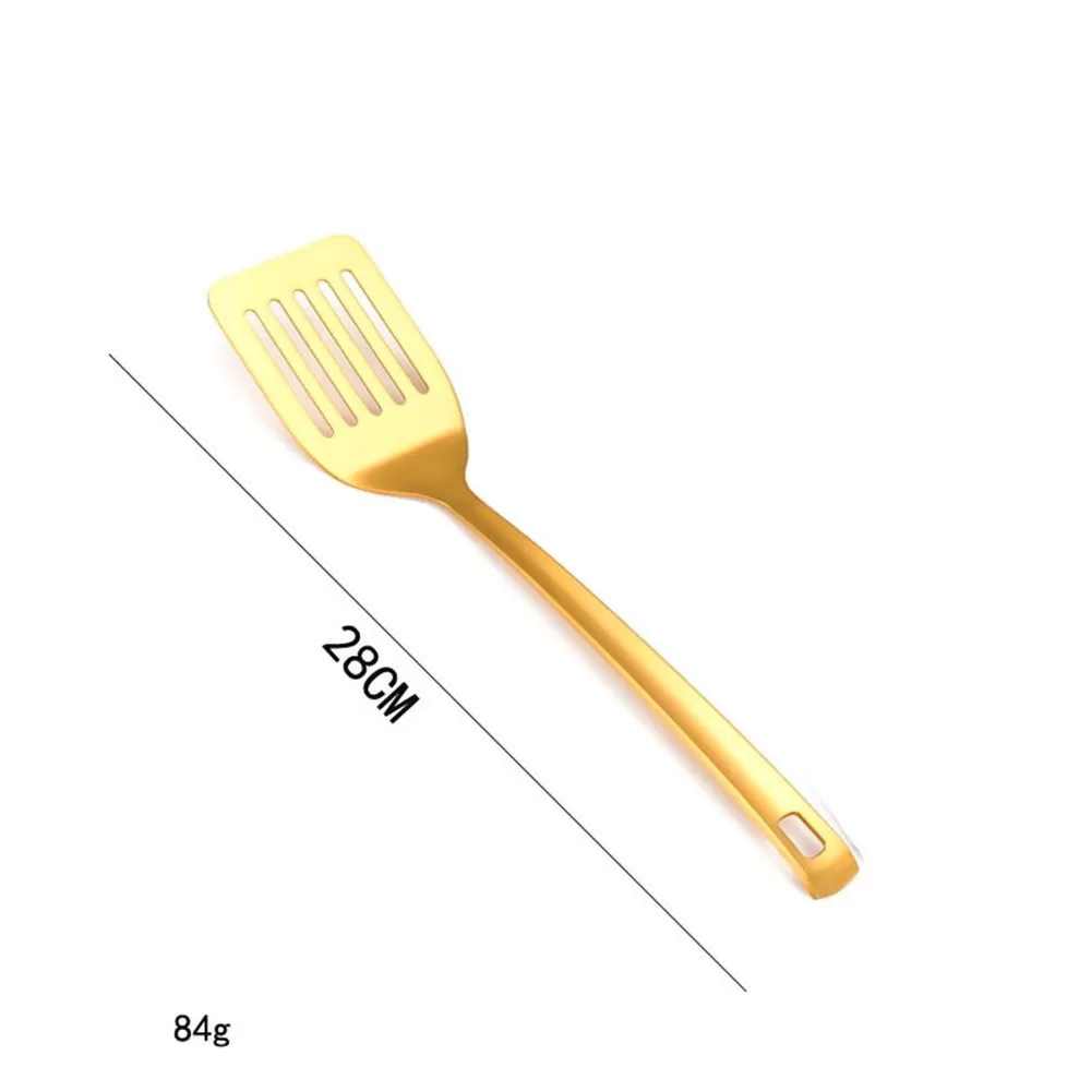 Лопатка сервировочная,перфорированная 28см,PVD,золотой цвет  PL Proff Cuisine