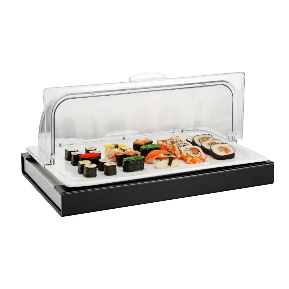 Подставка сервировочная 53*32,5*24,5(бокс с хладогеном+фарф.поднос.) с крышкой. SUNNEX