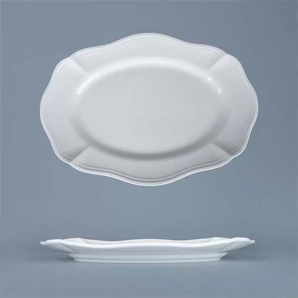 Блюдо овальное 32,5×23 см h 3 см, фарфор, Red Rose