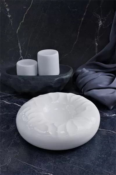 Блюдо «бублик» d 19 см h 6 см, костяной фарфор, Origami