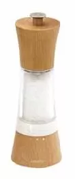 Мельница для соли h 18 см, акрил, верх. и ниж. части с из букового дерева, прозрачная, PISA