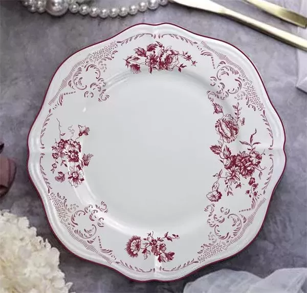 Тарелка мелкая d 21 см h 2 см, фарфор, Red Rose