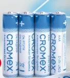 Батарейки алкалиновые «мизинчиковые» КОМПЛЕКТ 4 шт., CROMEX Alkaline, ААA(LR03,24А), блистер
