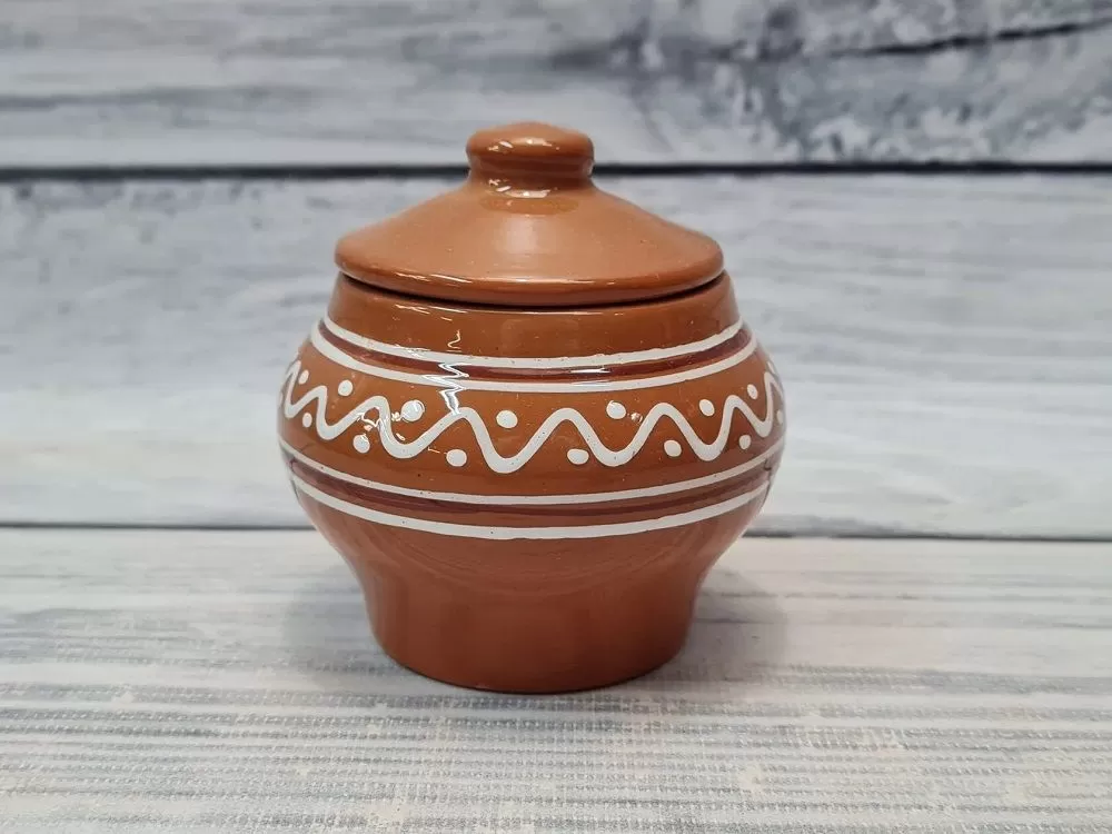 Горшочек с крышкой 150 мл,"Псковский",керамика,Россия