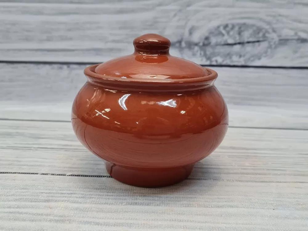 Горшочек с крышкой 300 мл, d9см, h8см, "Стандарт",керамика,Россия