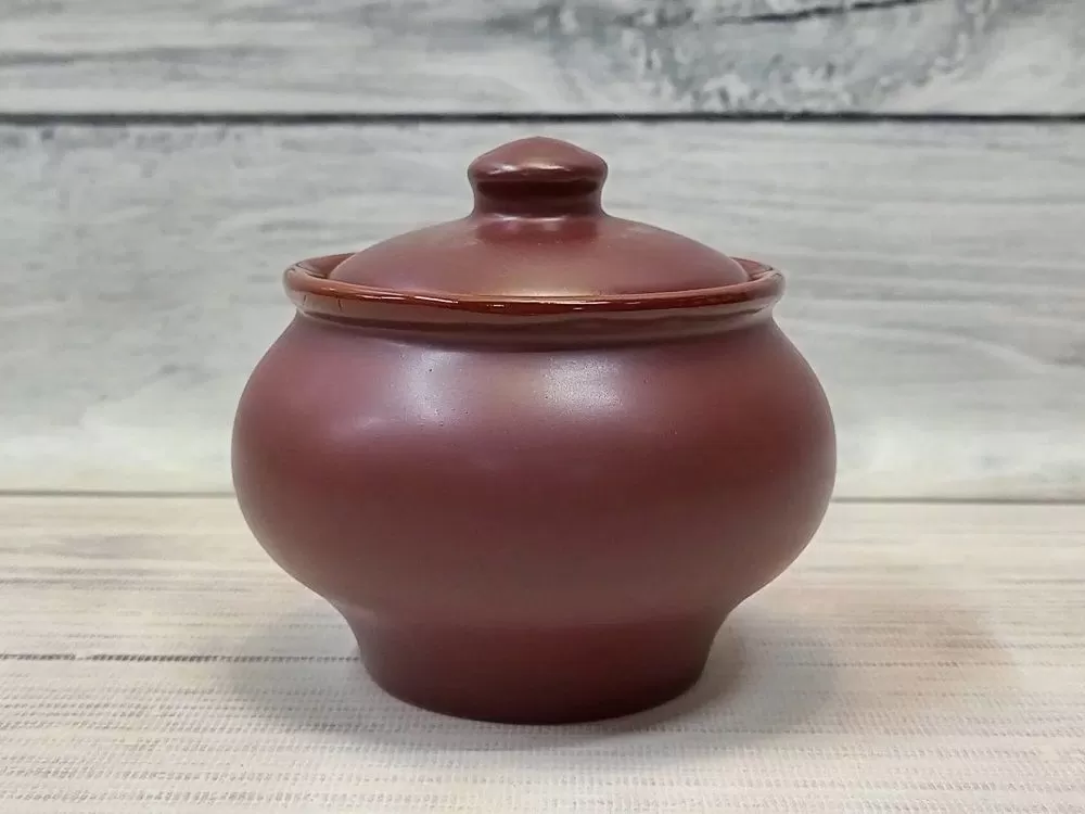 Горшочек с крышкой 350 мл,"Шелк-Доломит",матовая керамика,Россия