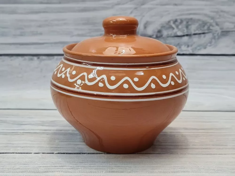 Горшочек с крышкой 500 мл,"Псковский", керамика,Россия