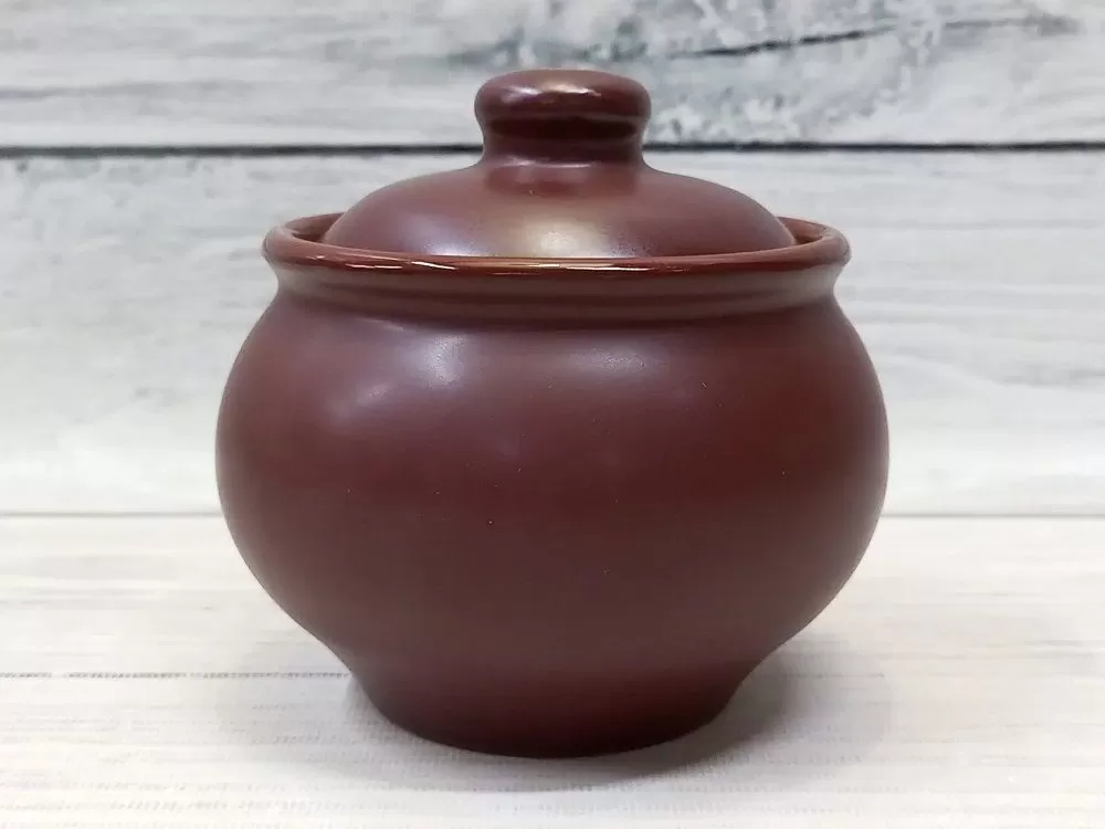 Горшочек с крышкой 650 мл,"Шелк-Доломит",матовая керамика,Россия