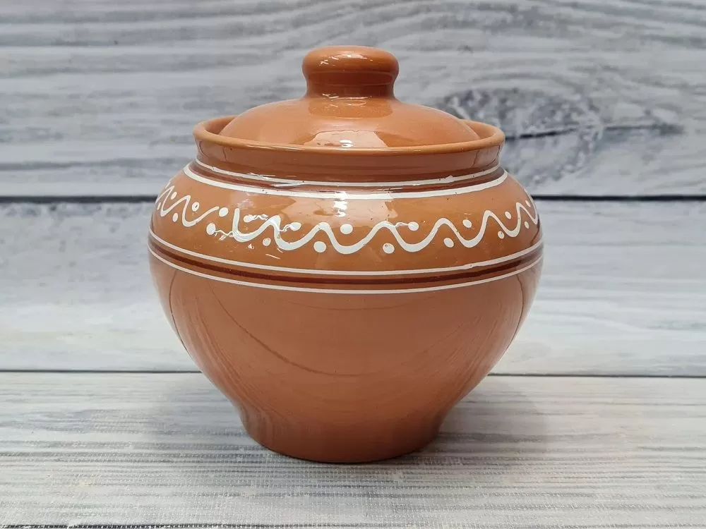 Горшочек с крышкой,700мл, "Псковский",керамика,Россия