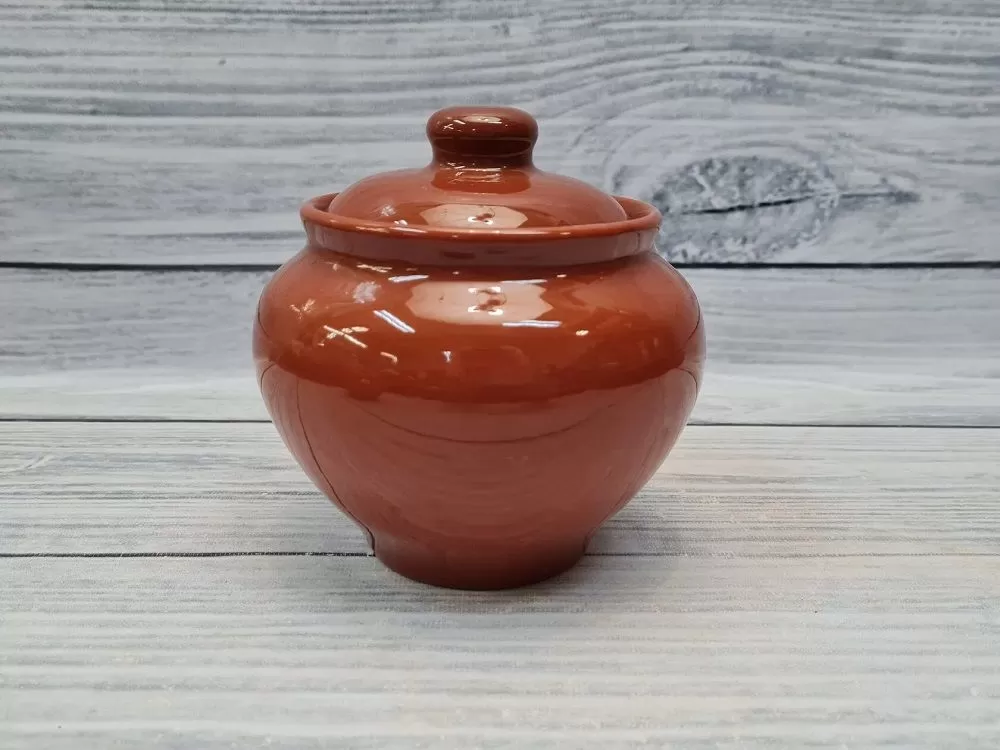 Горшочек с крышкой 750 мл, d10.5см, h11.5см, "Стандарт",керамика,Россия