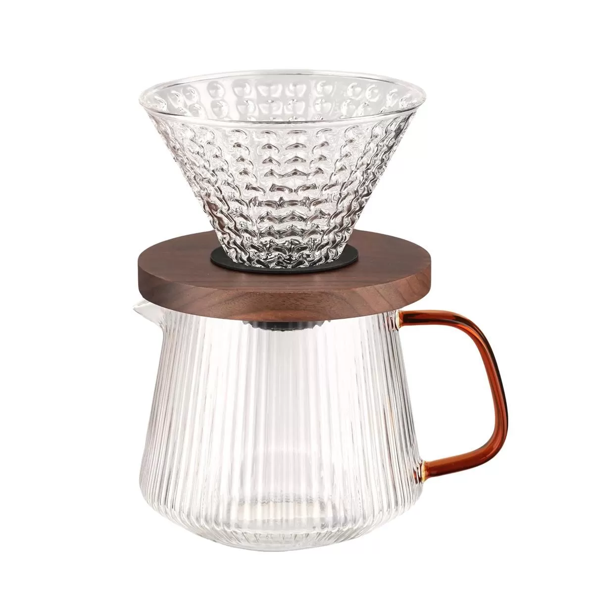 Кофе дриппер на 1-4 чашки+кофейник 600 мл,боросиликатное стекло, P.L. Proff Coffee