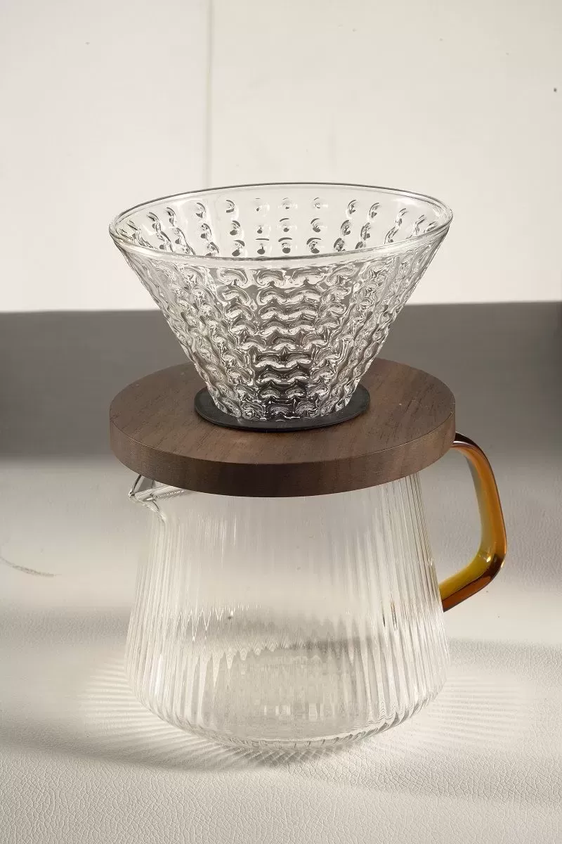 Кофе дриппер на 1-4 чашки+кофейник 600 мл,боросиликатное стекло, P.L. Proff Coffee